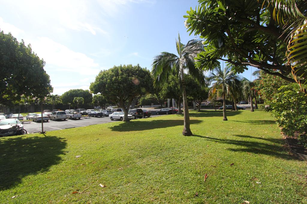 True to it's name. The building of Haleakala Gardens are surrounded by large swaths of green grass and lush landscaping