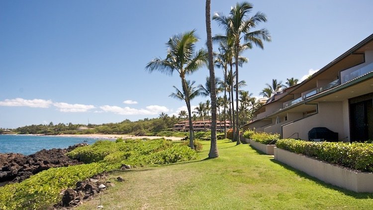 Looking up the South Maui coastline across Makena Surf property