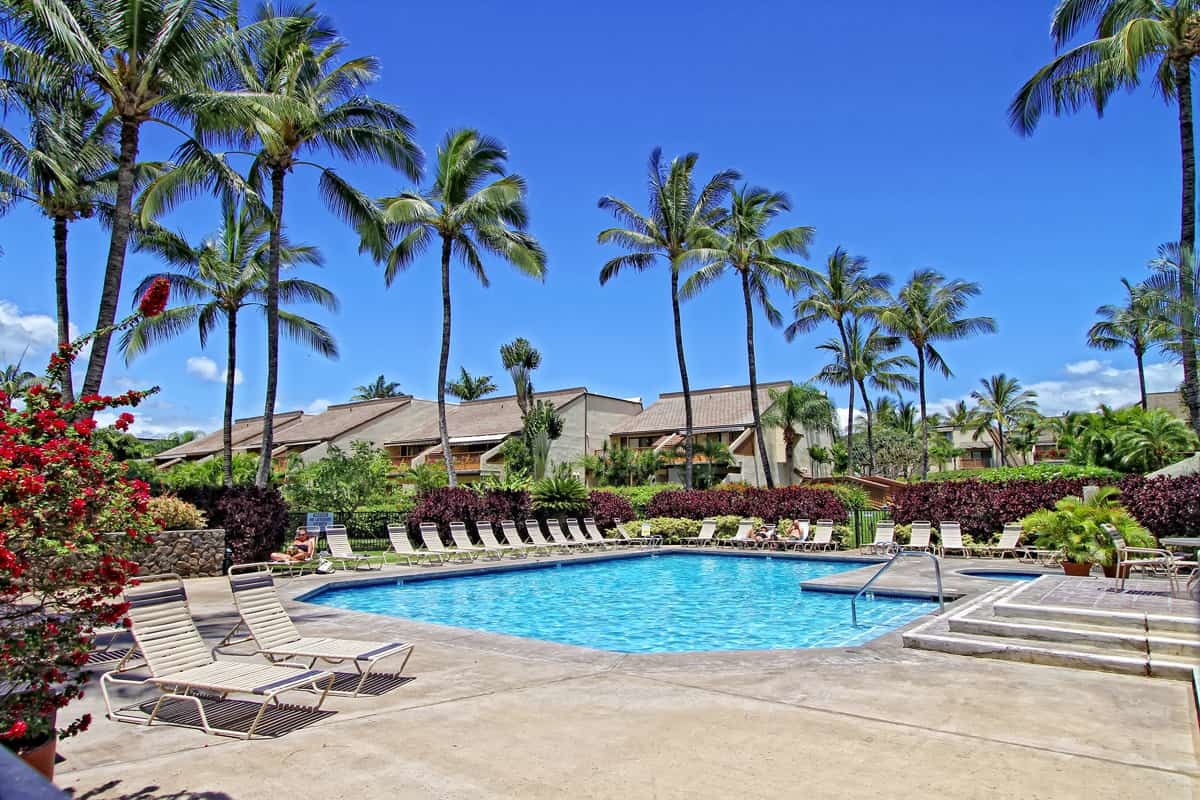 Main pool at Maui Kamaole is spacious and conveniently located