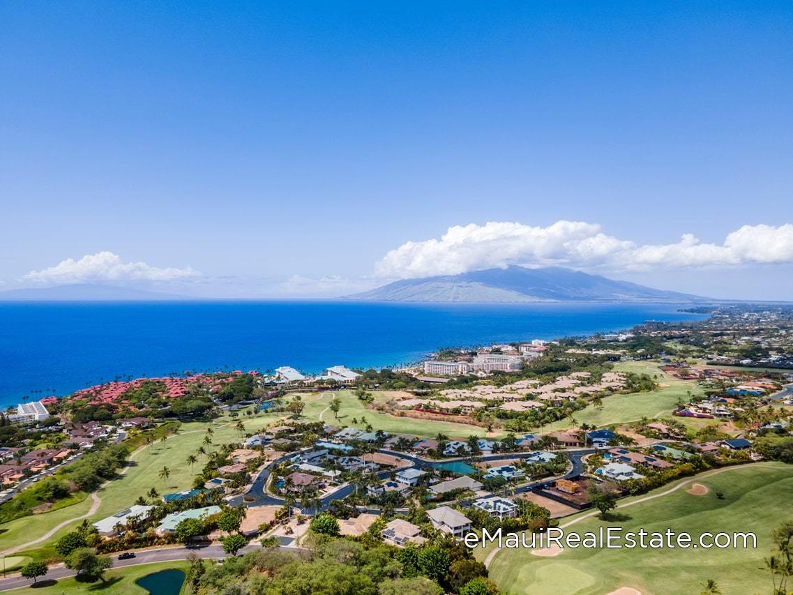 Aerial neighborhood view of Wailea Golf Vistas